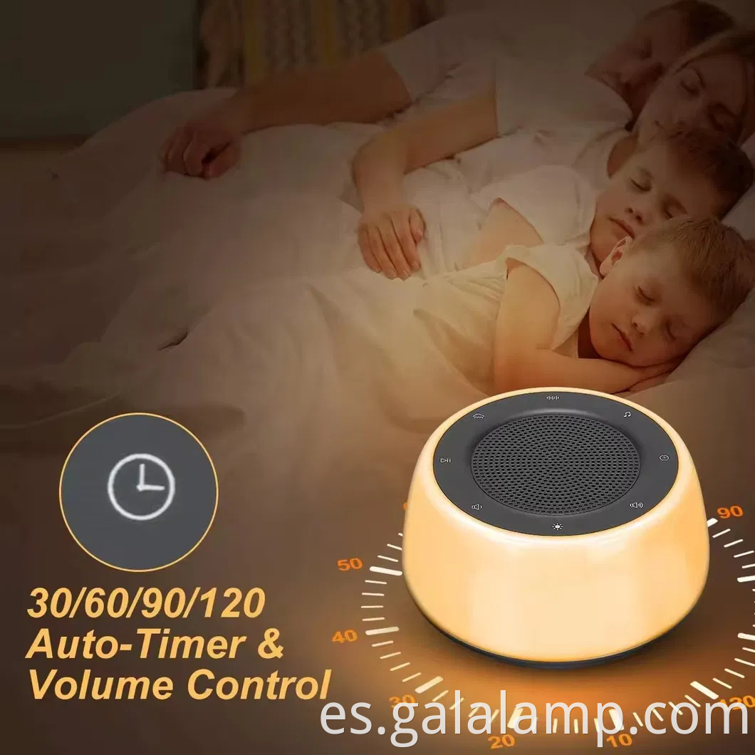 Monitor de sueño de ruido, música incorporada, luz nocturna cronometrada, máquina de ruido